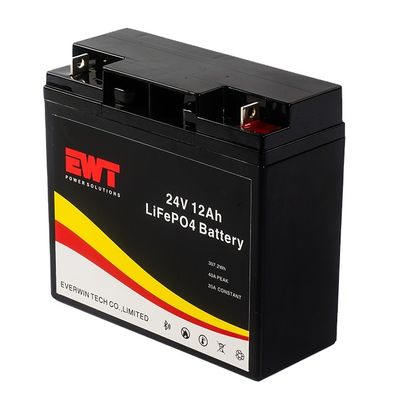 주문 24V 12AH VRLA 라이프포4 배터리 깊은 사이클 리?? 철 인화물 배터리 최대 방전 전류 10A 연속 충전 비율 0.2C 온라인 제조