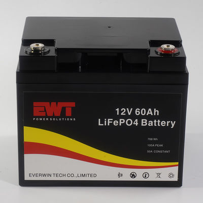 주문 블루투스 지원 사용자 지정 로고와 함께 12V 60AH 리?? 철화강 배터리 online manufacture