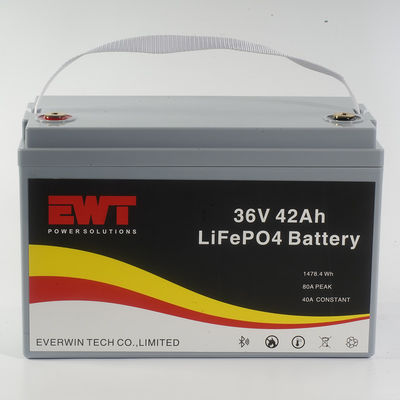 주문 130 Wh/kg 에너지 밀도 LiFePO4 36V 50Ah 배터리 팩 내장 BMS 안전 기능과 프리즘 셀 구성 온라인 제조