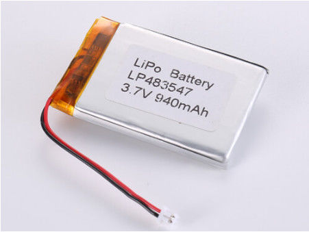 주문 LP483547 3.7V 940MAH Lithium Polymer Battery with ROHS Certification and Wide Temperature Range 온라인 제조