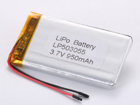 주문 LP503055 3.7V 950MAH 리?? 이온 배터리 제조업체 장수 리?? 폴리머 재충전 배터리 충전 온도 -20°C ~ 60°C 온라인 제조