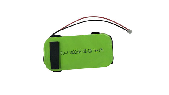 주문 NI-CD 니켈 카드뮴 배터리, 9.6V 1800MAH 용량, 0.5A 최대 충전 전류, 유해 물질 함유 화학 온라인 제조