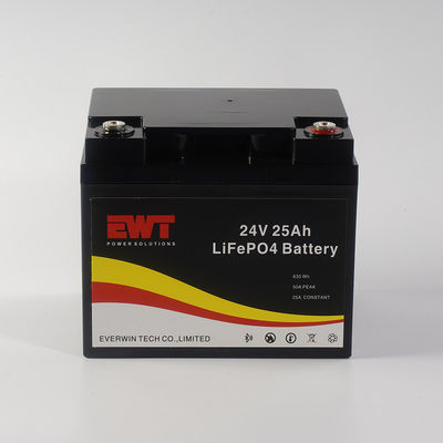 IFR26650 24V 25Ah 630Wh Lifepo4 배터리 팩 전기 오토바이 태양 저장 장치