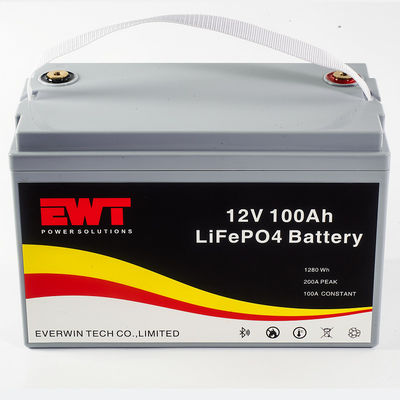 충전 온도 0°C ~ 45°C 가락 및 가정용 LiFePo4 배터리 12.8V 100 ~ 200h