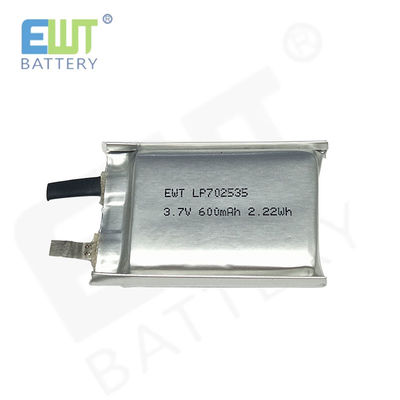 내구성 있는 리?? 폴리머 재충전 배터리 LP702535 3.7V 600mAh OEM ODM 지원 및 과다 방출 보호