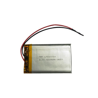 LP503759 최대 충전 전류 1C의 3.7V 1200mAh 리 폴리머 전원 셀