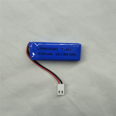 LP602040 7.4V 420mAh 리?? 폴리머 배터리 안전 기능 충전 보호 -20°C ~ 45°C