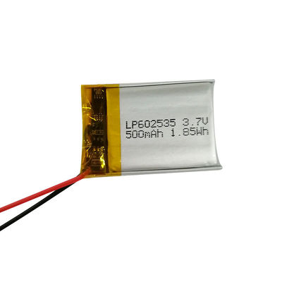 LP602535 3.7V 500mAh 리?? 폴리머 배터리 IEC62133 인증 및 컨텐트 배charge 전류 1C
