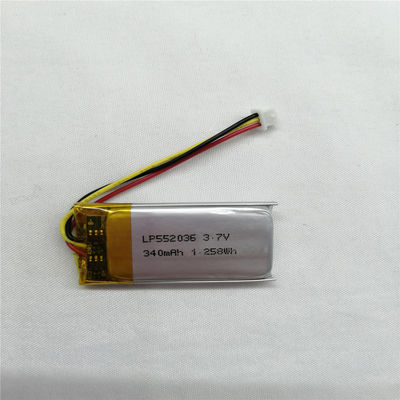 고 용량 리포 팩 LP602535 3.7V 500mAh 안전 기능 단회로 보호