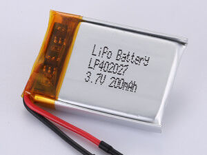 고 에너지 밀도 LP402027 3.7V 200MAH 리?? 폴리머 재충전 배터리