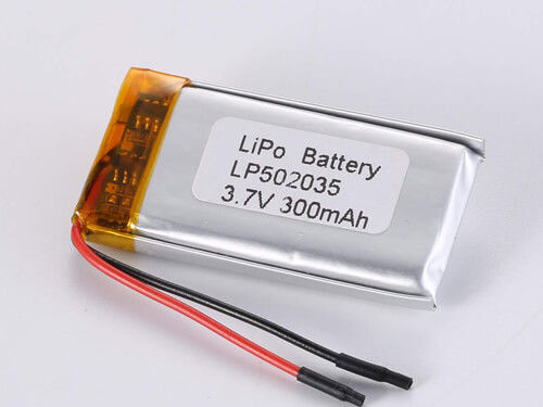 500-1000 사이클 LP502035 3.7V 300MAH 폴리머 리타이온 재충전 셀 최적 성능 -20 ~ 60 °C