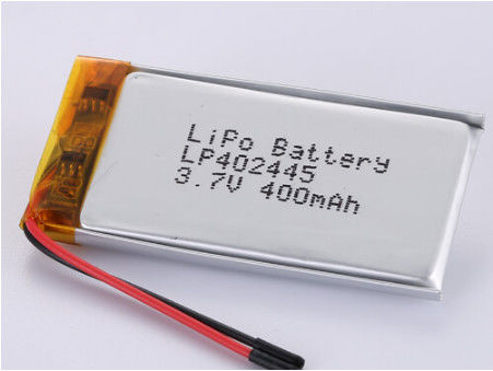 LP402445 3.7V 400MAH 실버 포일 및 투명 Pvc 리?? 폴리머 배터리 와이어 50 mm 빨간 와이어 및 검은 와이어 리?? 코발트 산화물