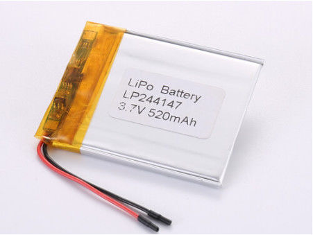 다른 애노드 재료 폴리머 리티온 재충전 전지 LP244147 3.7V 520MAH 최대 성능과 ROHS 인증을 위해