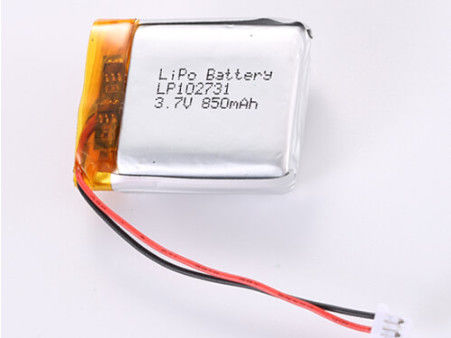OEM/ODM 지원 3.7V 850MAH JST 커넥터 리?? 폴리머 배터리 LP102731 -20°C ~ 60°C 높은 성능을 위해