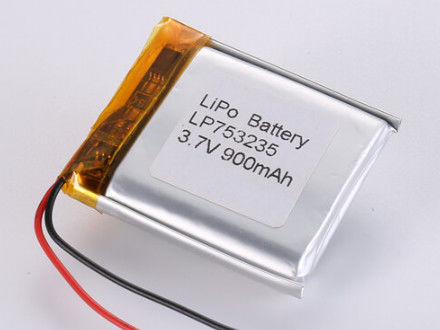 LP753235 3.7V 900MAH 리온 이온 배터리 제조업체 충전 가능한 폴리머 리온 이온 재충전 셀 -20°C ~ 60°C
