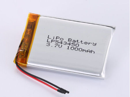LP543450 3.7V 1000MAH 리아온 배터리 A등급 버튼 애플리케이션 RoHS 인증 및 1C 최고 배charge율