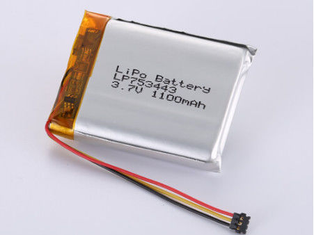 LP753443 3.7V 1100MAH 리온 이온 배터리 제조업체 은 고 용량 리포 팩 FCC 승인 및 인증