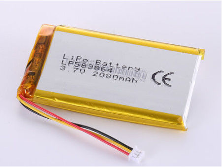 OEM 용납 LP583864 3.7V 2080MAH 리온 배터리 제조업체 1 년 유효기간 및 높은 용량 리포 팩