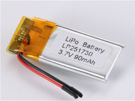 충전 가능한 3.7V 90MAH 리온 이온 배터리 제조업체, PCB 보호 리?? 폴리머 배터리 과전류 보호