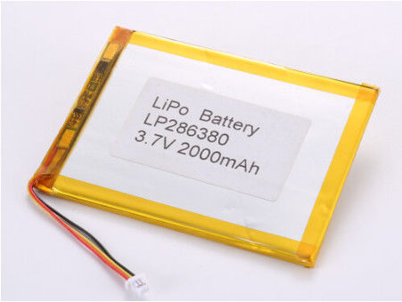 LP286380 3.7V 2000MAH 리아온 배터리 제조업체 과부하 보호 및 요구 환경으로 충전