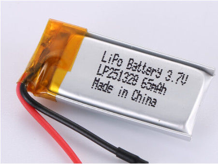 LP251328 3.7V 65MAH 단회로 보호 PCB 안전 기능과 개방 전압을 갖춘 리 이온 배터리 제조업체